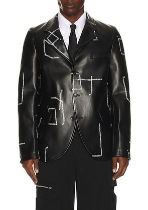 COMME des GARCONS BLACK Filip Pagowski Print Blazer in Black & White - Black. Size M (also in XL/1X).