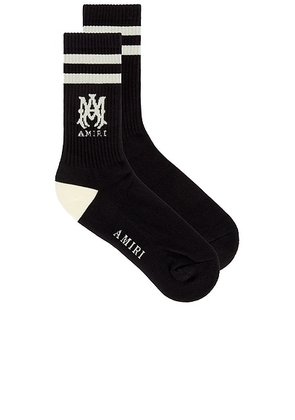 Amiri MA Stripe Socks in Black - Black. Size 43/44 (also in 45/46).