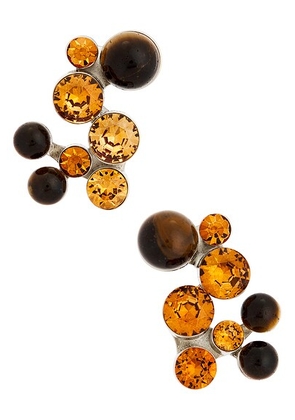 Dries Van Noten Stud Earrings in Tiger-Eye - Brown. Size all.