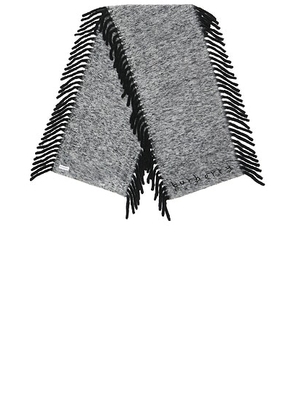 Burberry Alpaca Happy Scarf in Black & Calico - Grey. Size all.