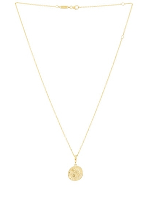 AZLEE Goddess Small Diamond Coin Necklace in 18k Yellow Gold & White Diamond - Metallic Gold. Size all.
