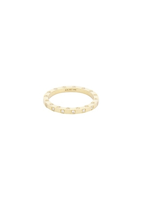 AZLEE Scattered Diamond Band Ring in 18k Yellow Gold & White Diamond - Metallic Gold. Size 6 (also in ).