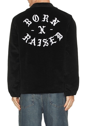 Born x Raised Zine Corduroy Coach Jacket in Black - Black. Size L (also in M).