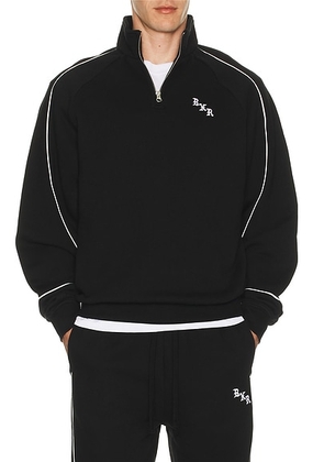 Born x Raised Bxr Piped Quarter Zip Sweater in Black - Black. Size L (also in M).