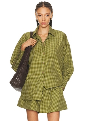 Brandon Maxwell Harvey Boyfriend Shirt in Olive - Olive. Size XS (also in ).