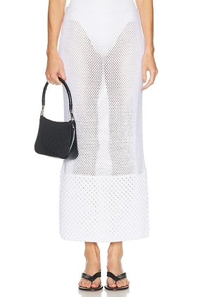 Brandon Maxwell Iris Knit Skirt in Optic White - White. Size M (also in S).