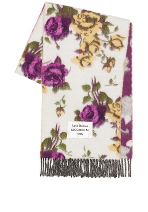 Acne Studios Flower Scarf in White - White. Size all.