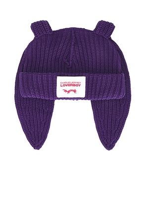Charles Jeffrey LOVERBOY Chunky Rabbit Beanie in Purple - Purple. Size all.