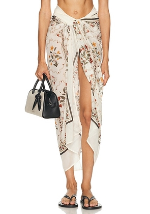 Agua by Agua Bendita Lavanda Midi Pareo in Andes - Cream. Size all.