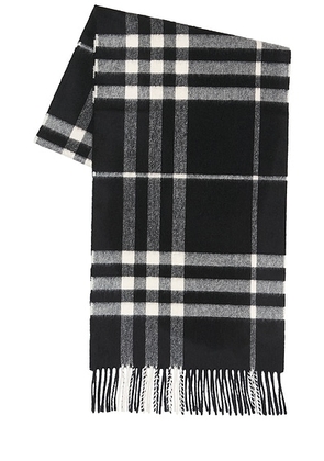Burberry Giant Check Cashmere Scarf in Black & Calico - Black. Size all.