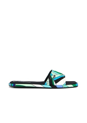 Emilio Pucci Flip Flop in Verde & Lilla - Blue. Size 36 (also in 37, 38).