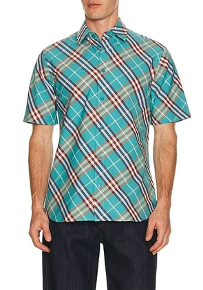 Burberry Robert Check Shirt in Atom Blue Ip Check - Blue. Size L (also in M, S, XXL/2X).