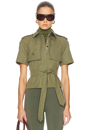 Burberry Liv Top in Pasture - Olive. Size 0 (also in 4, 8).