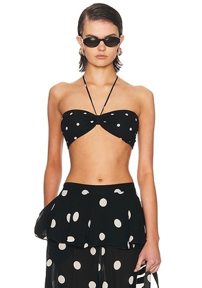ADRIANA DEGREAS Polka Dot Bandeau Top in Black - Black. Size XS (also in ).