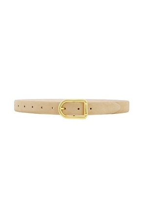 DEHANCHE Mija Suede Belt in Beige & Gold - Creme. Size L (also in M, S, XS).