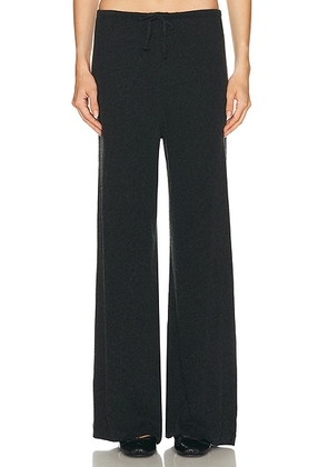Enza Costa Cashmere Jersey Easy Drawcord Pant in Charcoal - Charcoal. Size L (also in S, XS).