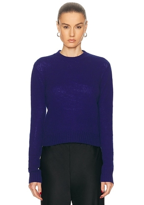 Enza Costa Cashmere Easy Long Sleeve Crewneck Sweater in Cobalt - Royal. Size L (also in M, S, XS).