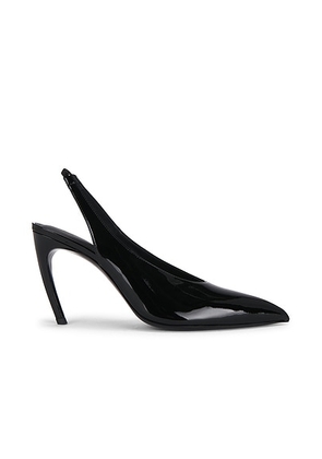 THE ATTICO Viper 95mm Slingback Heel in Black - Black. Size 36.5 (also in 36, 37, 37.5, 38, 38.5, 39.5, 40, 41).