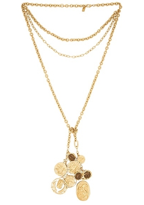 Chloe Pendant Necklace in Yellow - Metallic Gold. Size all.