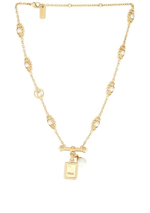 Chloe Pendant Necklace in Gold & Pearly - Metallic Gold. Size all.