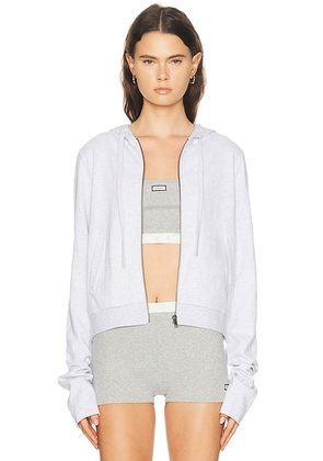 Entire Studios Cropped Zip Up Jacket in Heather Grey - Light Grey. Size L (also in M, S, XL, XS).