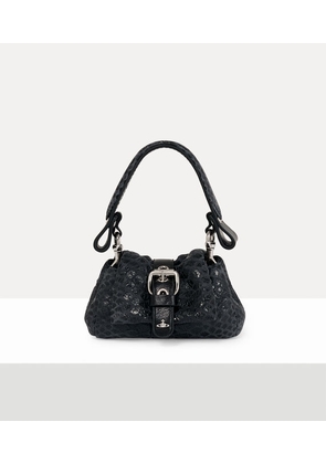 Vivienne Westwood Hazel Treasure Charm Handbag Snake-effect Leather Dark-grey