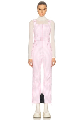 CORDOVA Fernie Ski Bib in Peony Gingham - Pink. Size S (also in XS).