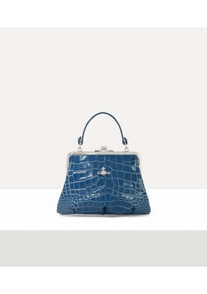 Vivienne Westwood Granny Frame Purse Emboss Croc Leather Blue One Size Women