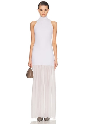 Enza Costa Airy Halter Turtleneck Dress in Mist - Cream. Size M (also in S, XS).