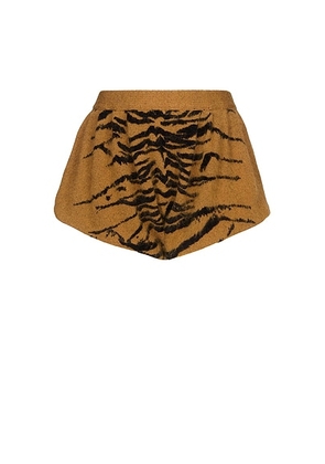 ALAÃA ALAÎªA Tiger Short in Ocre - Brown. Size 34 (also in 36).