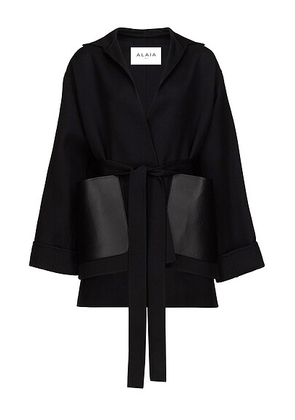 ALAÃA ALAÎªA Wrap Jacket in Noir Alaia - Black. Size 42 (also in ).