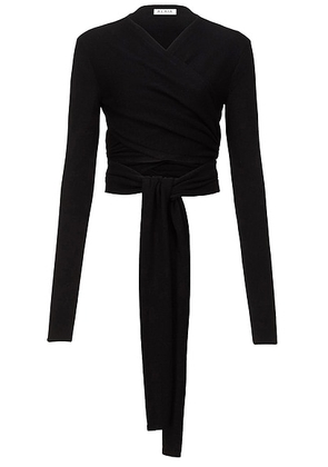 ALAÏA ALAΪA Wrap Top in Noir Alaia - Black. Size 40 (also in ).