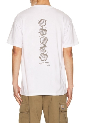 Carhartt WIP Garble T-Shirt in White - White. Size L (also in M, S, XL/1X).