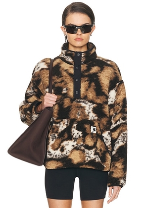 Carhartt WIP Elliot High Neck Liner Pullover in Wild Dog Jacquard & Black - Black,Tan. Size S (also in ).