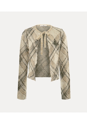 Vivienne Westwood Broken Tartan Cardigan Cotton Linen Blend Gold-multi XS Women