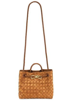 Bottega Veneta Small Andiamo Bag in Amber & Muse Brass - Brown. Size all.