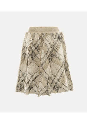 Vivienne Westwood Broken Tartan Skirt Cotton Linen Blend Gold-multi M Women
