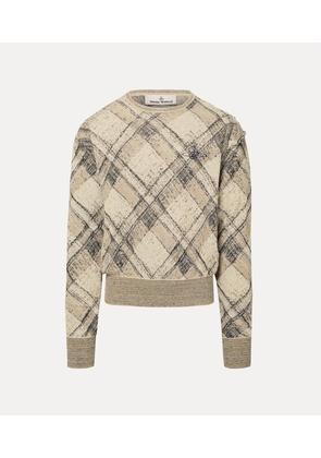 Vivienne Westwood Broken Tartan Jumper Cotton Linen Blend Gold-multi S Men