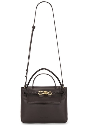 Bottega Veneta Small Ciao Ciao Bag in Fondant & Muse Brass - Chocolate. Size all.