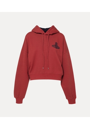 Vivienne Westwood Cropped Box Hoodie Double Faced Felpa Red XS Women