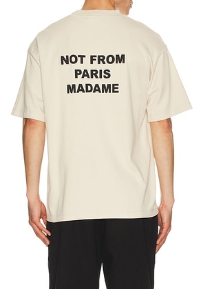 Drôle De Monsieur Dr&ocirc;le De Monsieur Le T-Shirt Slogan in Mastic - Cream. Size L (also in S, XL/1X, XXL/2X).