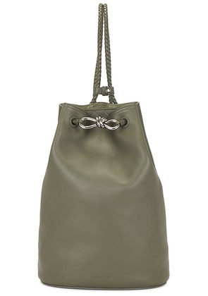 Bottega Veneta Andiamo Backpack in Pickle & Vintage Silver - Sage. Size all.