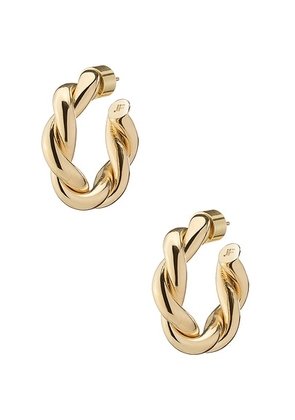 Jennifer Fisher Double Twisted Lilly Huggie Earrings in 10k Yellow Gold Plated Brass - Metallic Gold. Size all.
