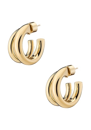 Jennifer Fisher Double Lilly Mini Hoop Earrings in Gold - Metallic Gold. Size all.