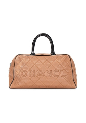 chanel Chanel Caviar Logo Bowling Bag in Beige - Beige. Size all.