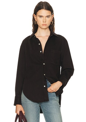 Citizens of Humanity Carter Shirt in Carob - Chocolate. Size L (also in M, S, XS).