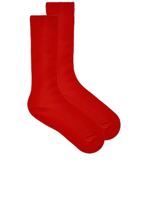 Eterne Classic Rib Socks in Rouge - Red. Size all.