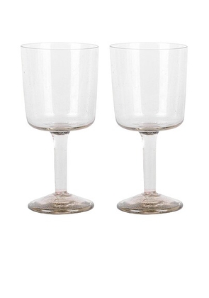 FRAMA Isle Stem Glass Set Of Two in Light Smoke - Neutral. Size all.