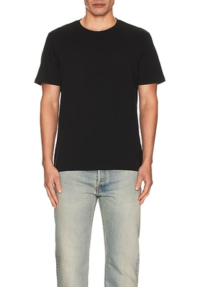 FRAME Duo Fold Tee in Noir - Black. Size L (also in M, S, XL/1X, XXL/2X).