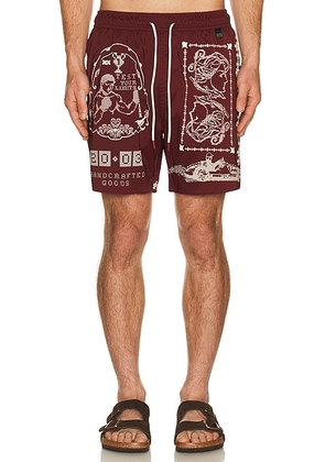 Agua Bendita Joe Trunks in Red - Red. Size 30 (also in 32, 34, 36, 38).